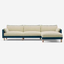 Cozy 5 Seater RH Chaise Sofa - Teal Velvet - thumbnail 3
