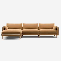 Cozy 5 Seater LH Chaise Sofa - Ochre Cotton - thumbnail 3