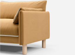 Cozy 5 Seater LH Chaise Sofa - Ochre Cotton - thumbnail 2