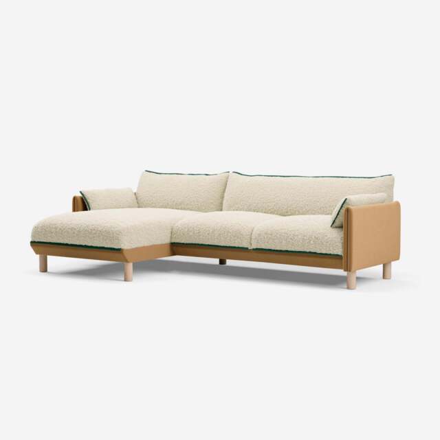 Cozy 4 Seater LH Chaise Sofa - Ochre Cotton - image 1