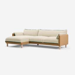 Cozy 4 Seater LH Chaise Sofa - Ochre Cotton