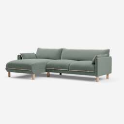 Cozy 4 Seater LH Chaise Sofa - Sage Cotton
