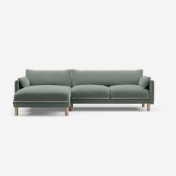 Cozy 4 Seater LH Chaise Sofa - Sage Cotton - thumbnail 4
