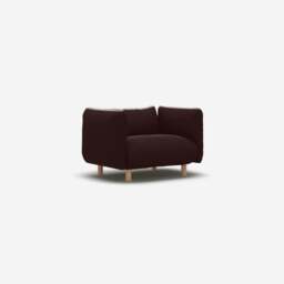 Pillow 1.5 Seater Sofa - Dark Brown Velvet - thumbnail 3