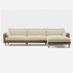 Cozy 5 Seater RH Chaise Sofa - Ochre Cotton - thumbnail 3