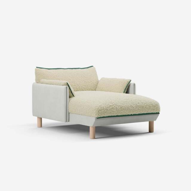 Cozy 1.5 Seater Chaise Sofa - Natural Cotton - image 1