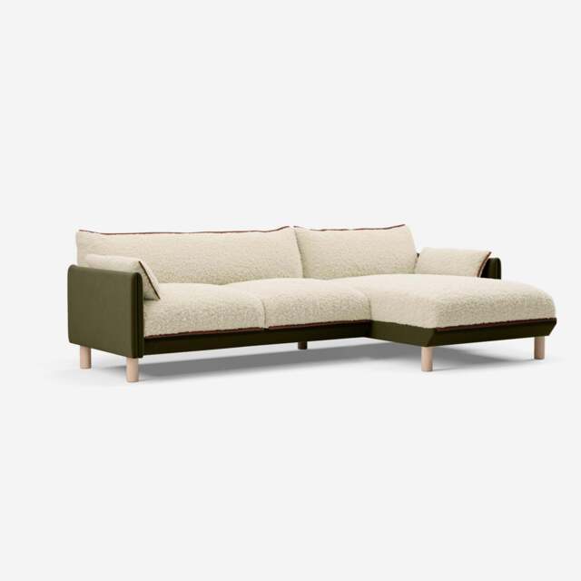 Cozy 4 Seater RH Chaise Sofa - Meadow Cotton - image 1