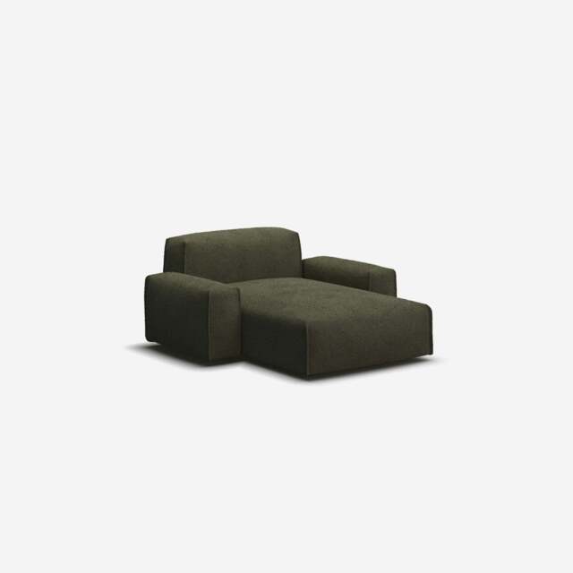 Float 1.5 Seater Chaise Sofa - Green Boucle II - image 1