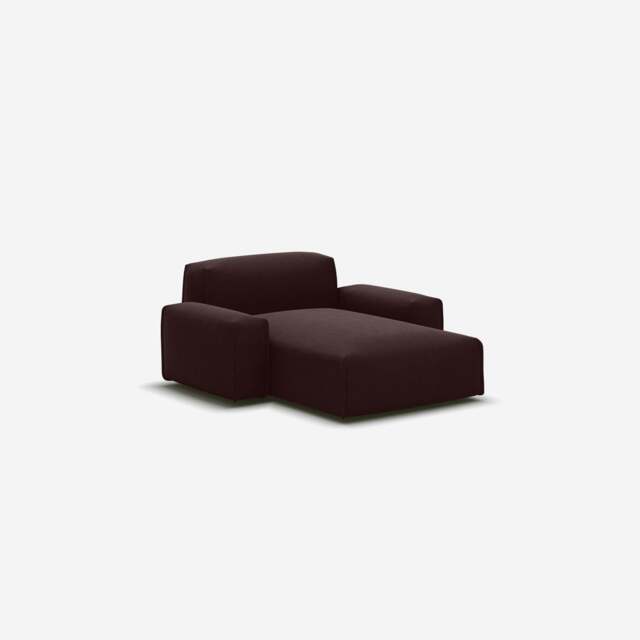 Float 1.5 Seater Chaise Sofa - Dark Brown Velvet - image 1