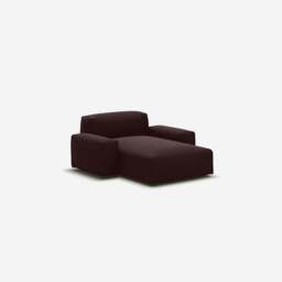 Float 1.5 Seater Chaise Sofa - Dark Brown Velvet