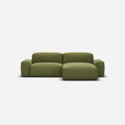 Float 3 Seater RH Chaise Sofa - Dark Green Velvet - thumbnail 3