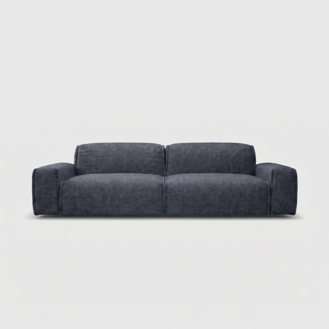Float 3 Seater Sofa - Blue & Brown Textured Weave - image 1