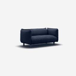 Pillow 2 Seater Sofa - Navy Cotton - thumbnail 3