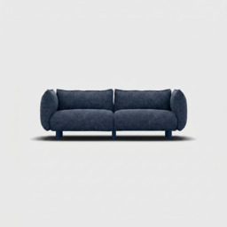 Pillow 3 Seater Sofa - Blue & Brown Textured Weave - thumbnail 1