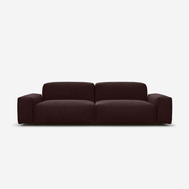 Float 3 Seater Sofa - Dark Brown Velvet - image 1