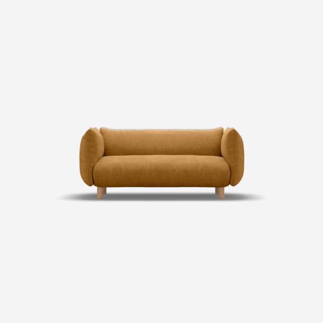 Pillow 2 Seater Sofa - Ochre Cotton - image 1