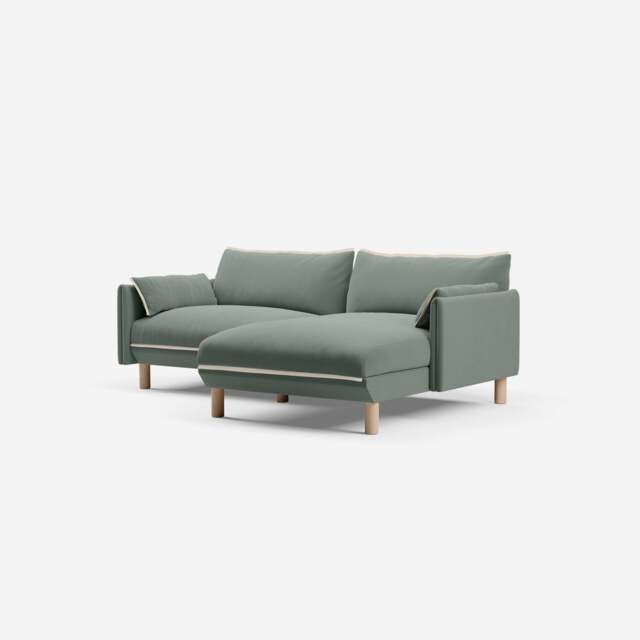 Cozy 3 Seater RH Chaise Sofa - Sage Cotton - image 1