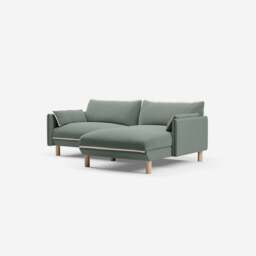 Cozy 3 Seater RH Chaise Sofa - Sage Cotton - thumbnail 1