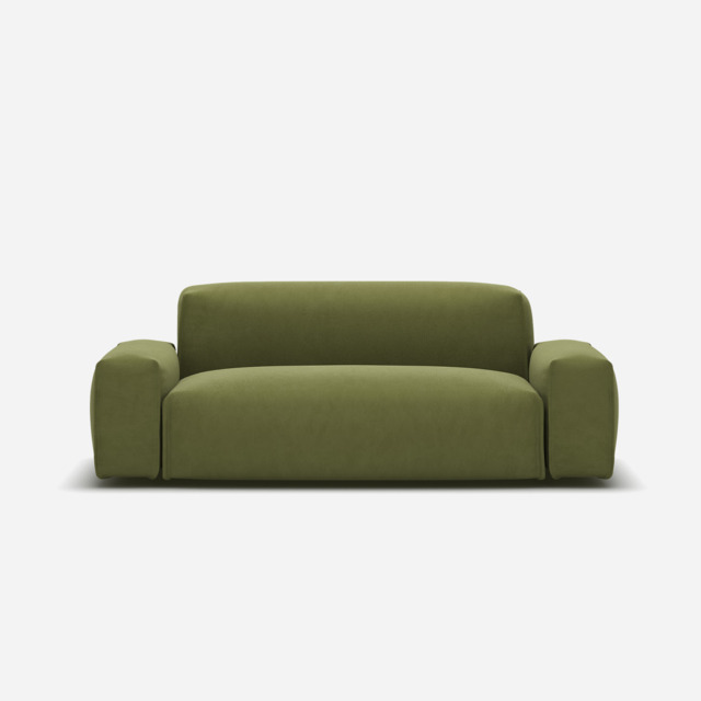 Float 2 Seater Sofa - Dark Green Velvet - image 1