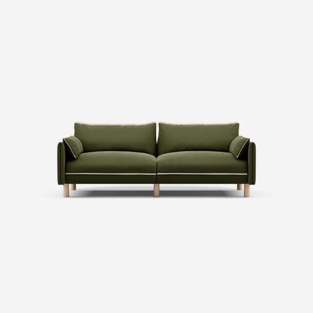 Cozy 3 Seater Sofa - Dark Green Velvet - image 1
