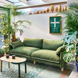 Cozy 3 Seater Sofa - Dark Green Velvet - thumbnail 2