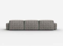 Float 5 Seater LH Chaise Sofa - Salt & Pepper Textured Weave - thumbnail 4
