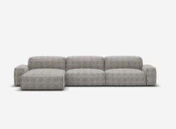 Float 5 Seater LH Chaise Sofa - Salt & Pepper Textured Weave - thumbnail 3