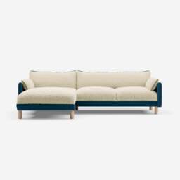 Cozy 4 Seater LH Chaise Sofa - Teal Velvet - thumbnail 3