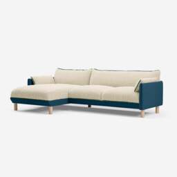 Cozy 4 Seater LH Chaise Sofa - Teal Velvet
