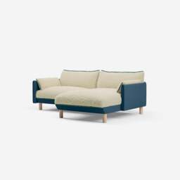 Cozy 3 Seater RH Chaise Sofa - Teal Velvet