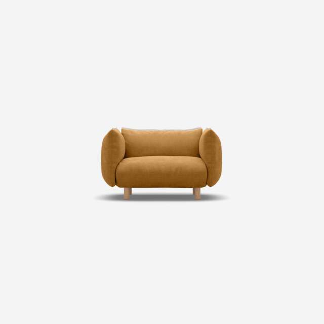 Pillow 1.5 Seater Sofa - Ochre Cotton - image 1