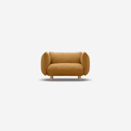 Pillow 1.5 Seater Sofa - Ochre Cotton