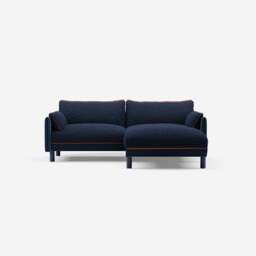 Cozy 3 Seater RH Chaise Sofa - Midnight Blue Velvet - thumbnail 3
