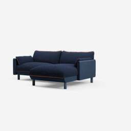 Cozy 3 Seater RH Chaise Sofa - Midnight Blue Velvet