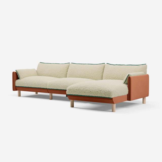 Cozy 5 Seater RH Chaise Sofa - Henna Cotton - image 1