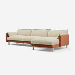 Cozy 5 Seater RH Chaise Sofa - Henna Cotton