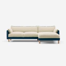 Cozy 4 Seater RH Chaise Sofa - Teal Velvet - thumbnail 3