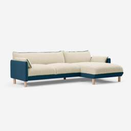 Cozy 4 Seater RH Chaise Sofa - Teal Velvet