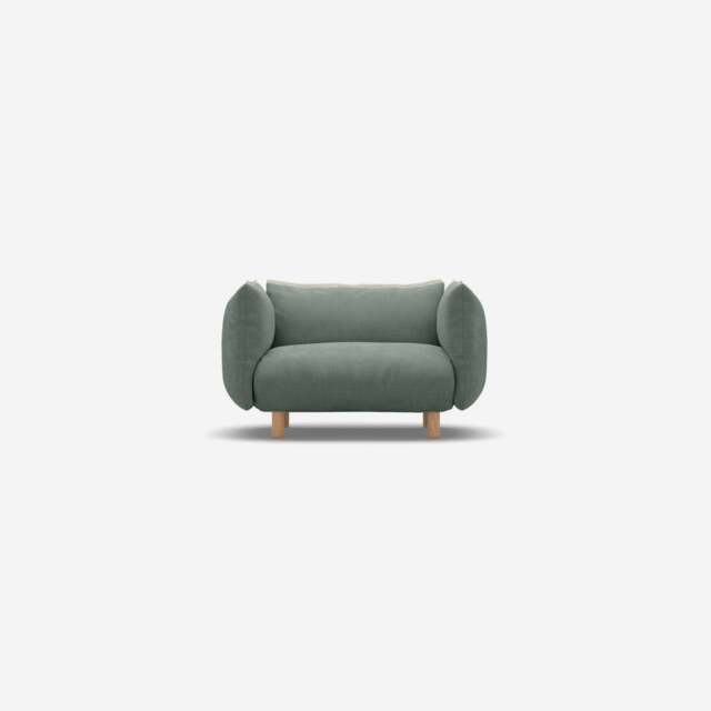 Pillow 1.5 Seater Sofa - Sage Cotton - image 1