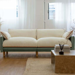 Cozy 3 Seater Sofa - Sage Cotton - thumbnail 2
