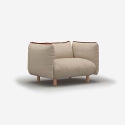 Pillow 1.5 Seater Sofa - Cream Textured Weave - thumbnail 3
