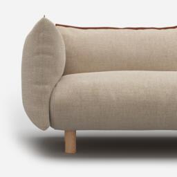 Pillow 1.5 Seater Sofa - Cream Textured Weave - thumbnail 2