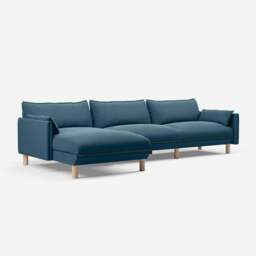Cozy 5 Seater LH Chaise Sofa - Teal Velvet