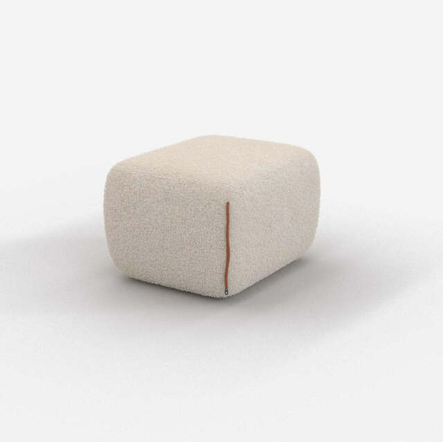 Cozy Pouffe - Cream Fleece - image 1