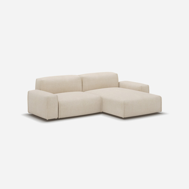 Float 3 Seater RH Chaise Sofa - Cream Textured Weave - image 1