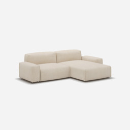 Float 3 Seater RH Chaise Sofa - Cream Textured Weave