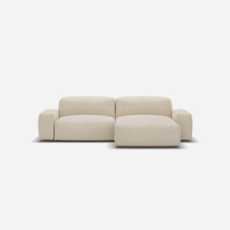 Float 3 Seater RH Chaise Sofa - Cream Textured Weave - thumbnail 3