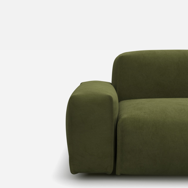 Float Dark Green Velvet Jacket - Natural Trim