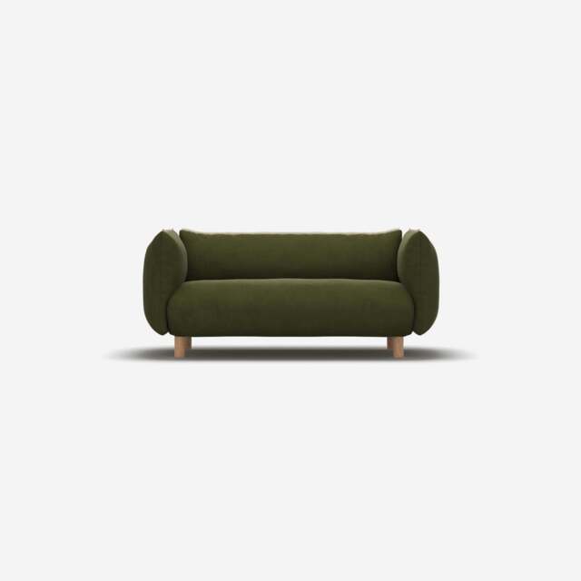 Pillow 2 Seater Sofa - Dark Green Velvet - image 1
