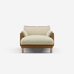 Cozy 1.5 Seater Chaise Sofa - Ochre Cotton - thumbnail 3